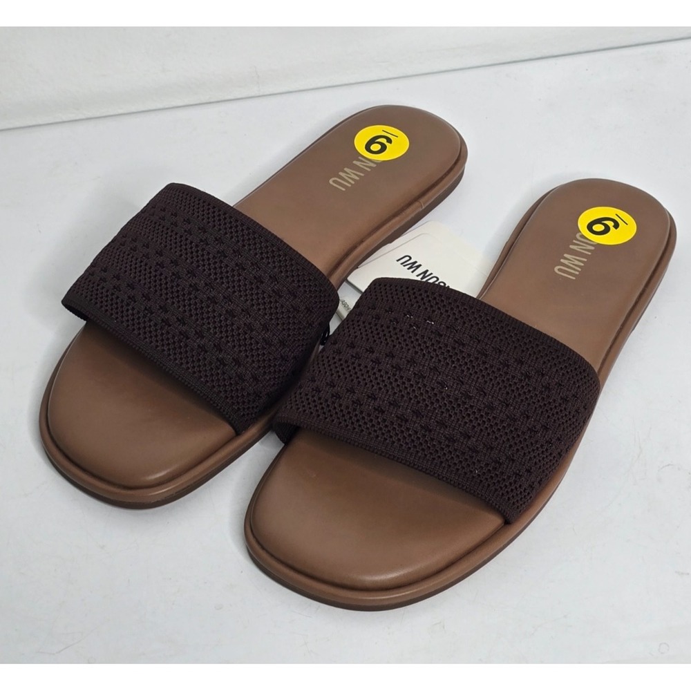 Jason Wu Womens Size 9 Carran Sandals Flat Slides Brown Knit Casual NEW Comfort